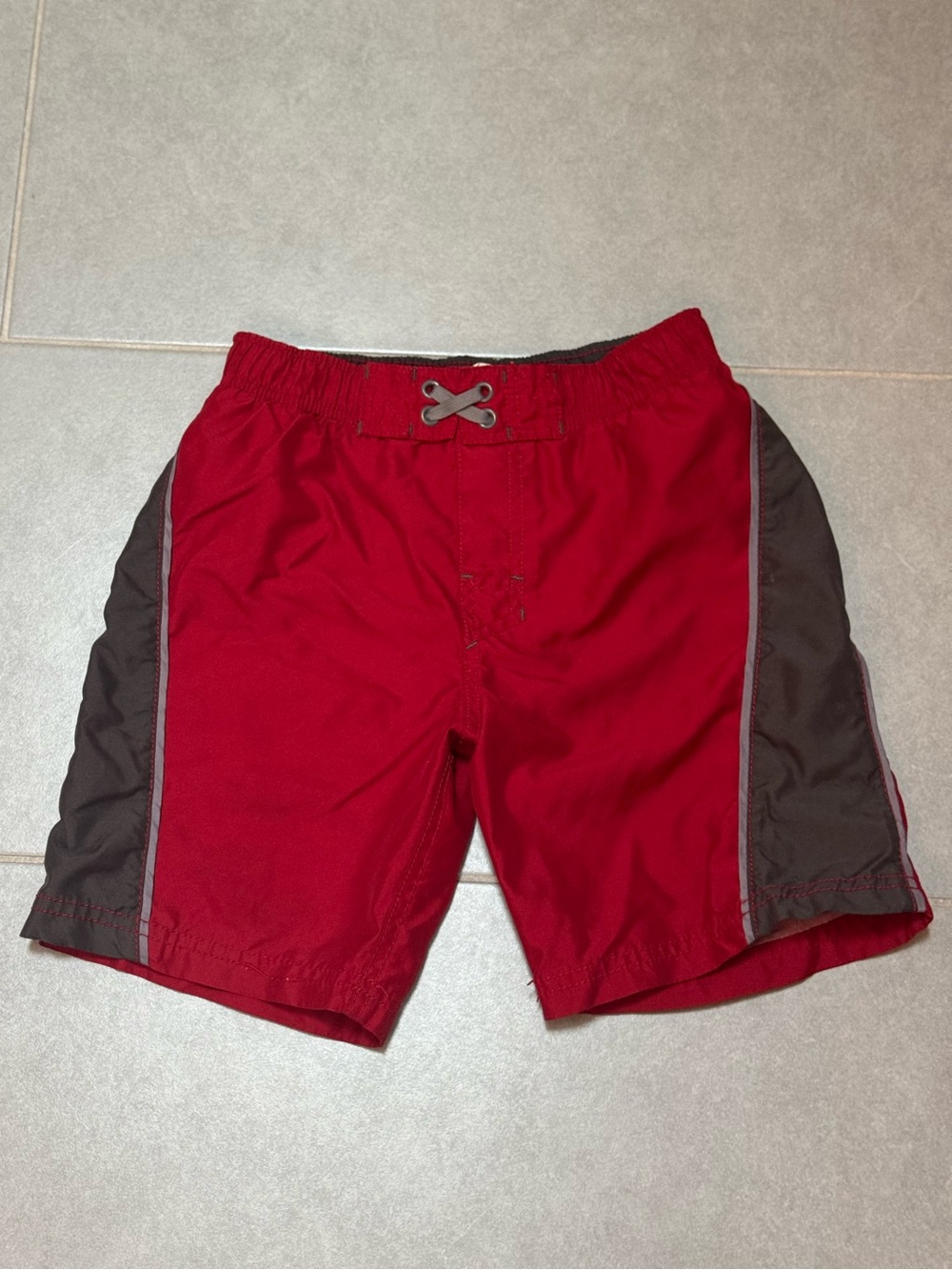 Mossimo Supply Co. Red Swim Trunks with Dark Gray Side Panels